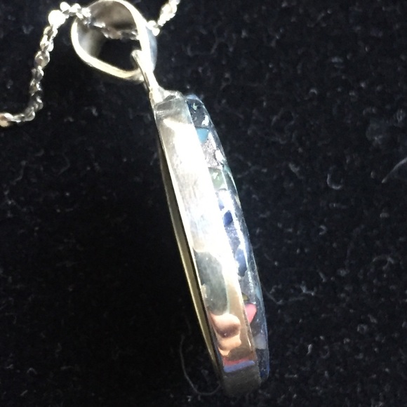 SOLD: 925 SS Ethiopian Opal/Pyrite Pendant - Picture 2 of 6
